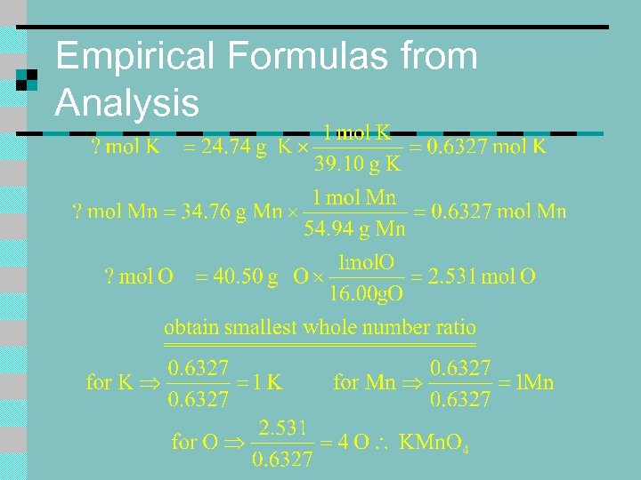 Empirical Formulas from Analysis 