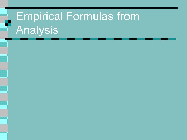 Empirical Formulas from Analysis 
