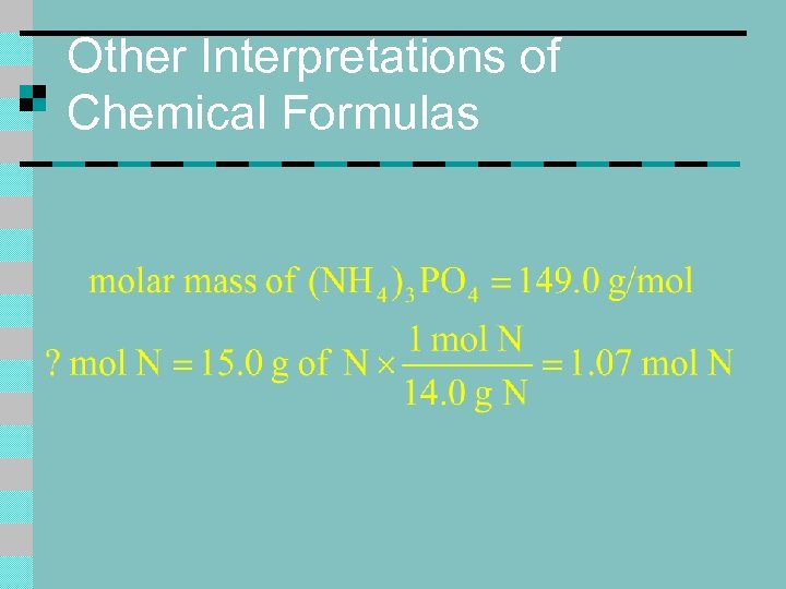Other Interpretations of Chemical Formulas 