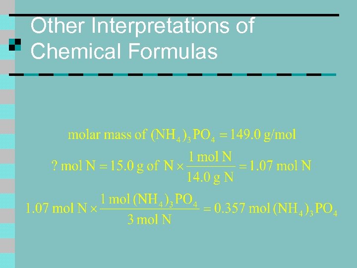 Other Interpretations of Chemical Formulas 