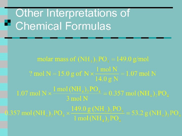 Other Interpretations of Chemical Formulas 
