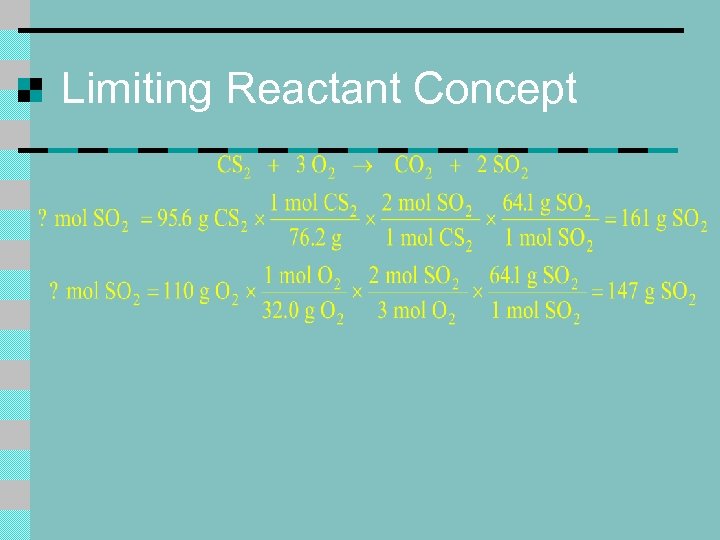 Limiting Reactant Concept 