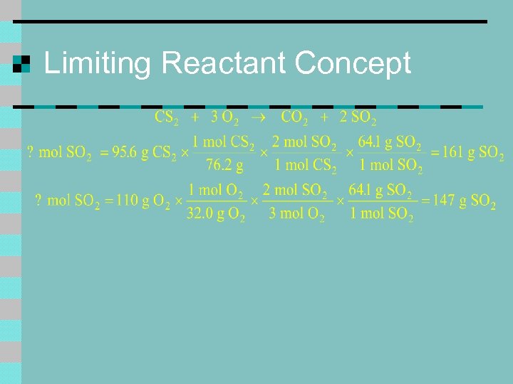 Limiting Reactant Concept 