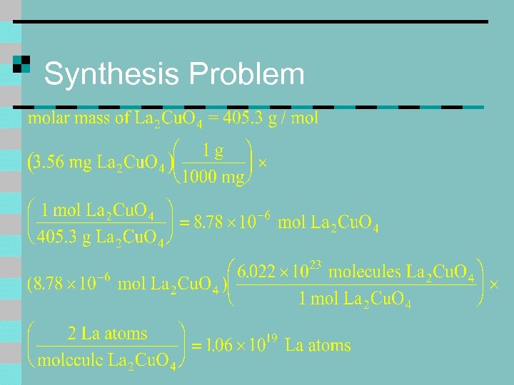 Synthesis Problem 