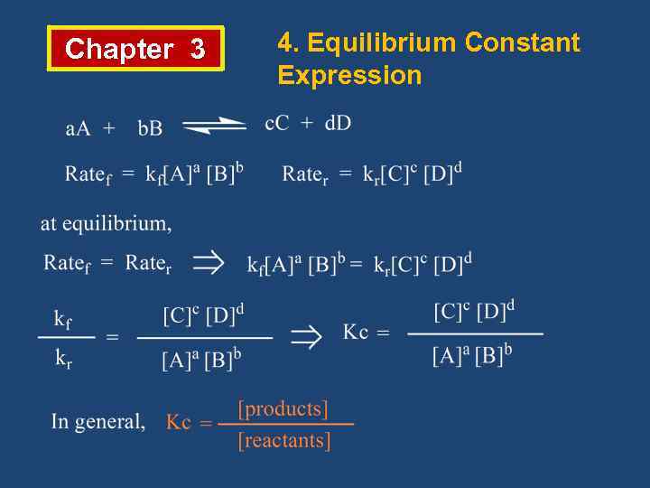 Chapter 3 4. Equilibrium Constant Expression 