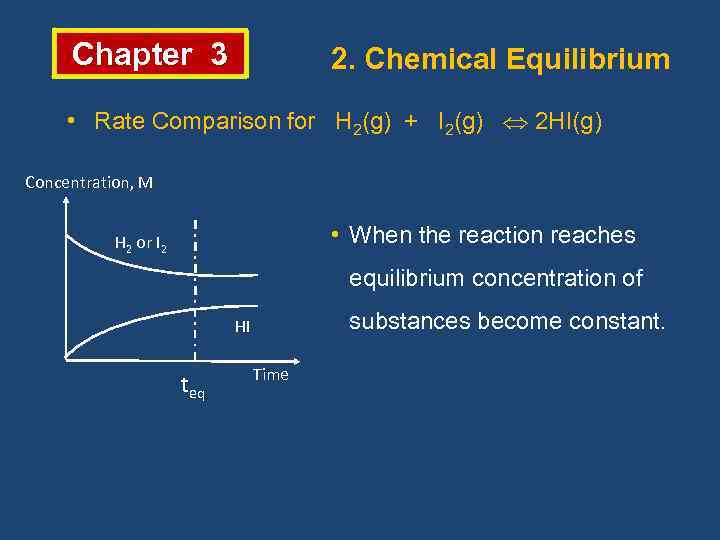 Chapter 3 2. Chemical Equilibrium • Rate Comparison for H 2(g) + I 2(g)