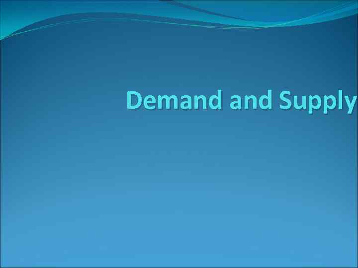 Demand Supply 