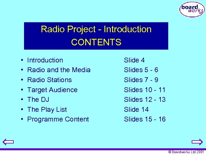 Radio Project - Introduction CONTENTS • • Introduction Radio and the Media Radio Stations