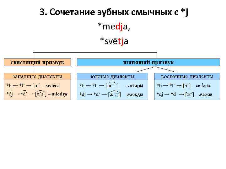 3. Сочетание зубных смычных с *j *medja, *svētja 