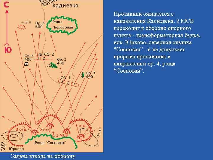 Противник ожидается с направления Кадиевска. 2 МСВ переходит к обороне опорного пункта - трансформаторная
