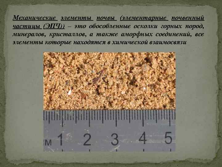 Механические элементы почвы (элементарные почвенный частицы (ЭПЧ)) – это обособленные осколки горных пород, минералов,
