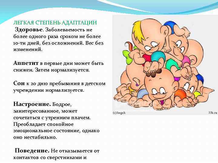 ЛЕГКАЯ СТЕПЕНЬ АДАПТАЦИИ Здоровье. Заболеваемость не более одного раза сроком не более 10 -ти