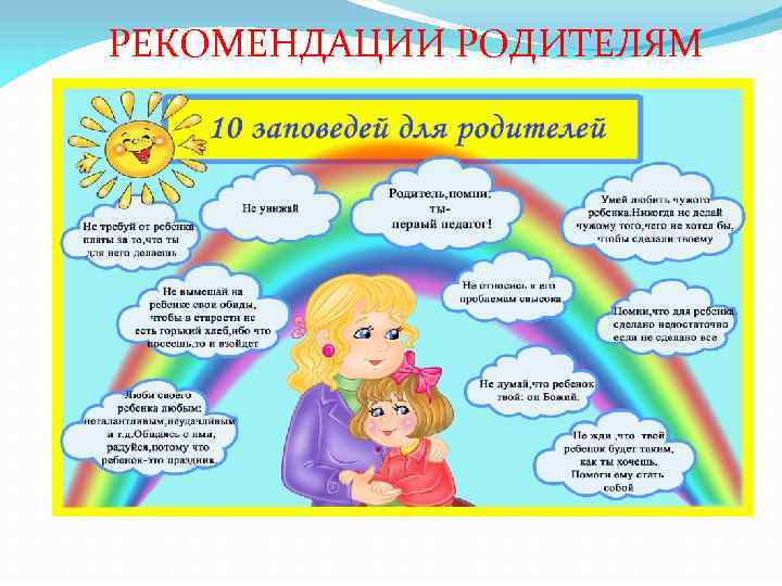 РЕКОМЕНДАЦИИ РОДИТЕЛЯМ 