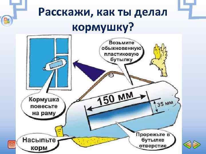 Расскажи, как ты делал кормушку? 