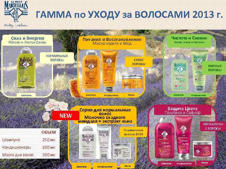 ГАММА по УХОДУ за ВОЛОСАМИ 2013 г. Сила и Энергия СУХИЕ ВОЛОСЫ Шампунь NEW