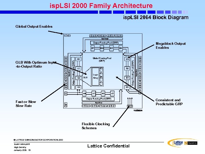 isp. LSI 2000 Family Architecture isp. LSI 2064 Block Diagram Global Output Enables Megablock
