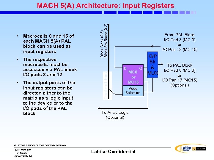  • Macrocells 0 and 15 of each MACH 5(A) PAL block can be