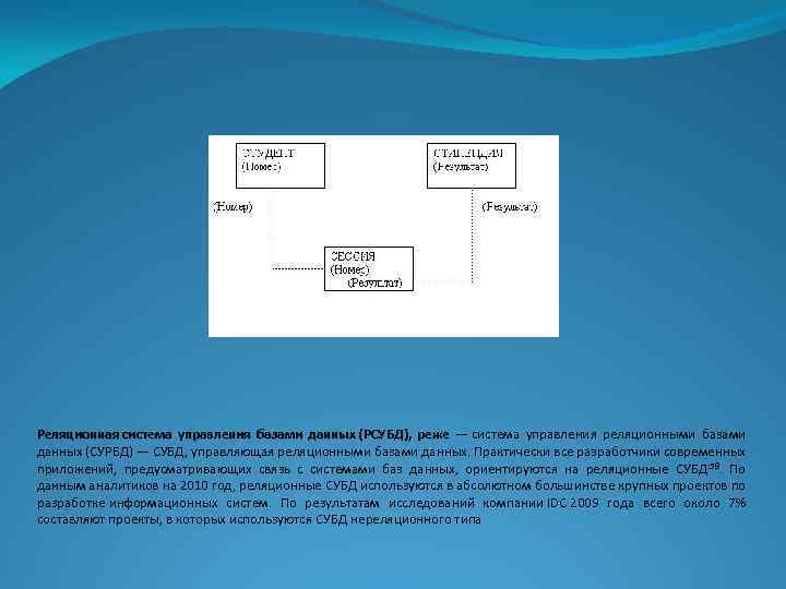 Реляционная система управления базами данных (РСУБД), реже — система управления реляционными базами реже данных