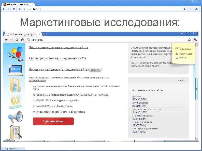 Маркетинговые исследования: 