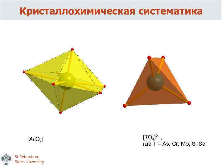 Кристаллохимическая систематика [Ac. O 7] [TO 4]2 - , где T = As, Cr,