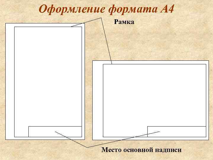 Оформление формата А 4 Рамка Место основной надписи 