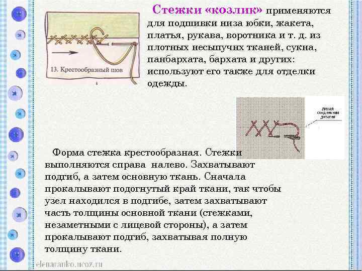 Скрытый шов вручную схема