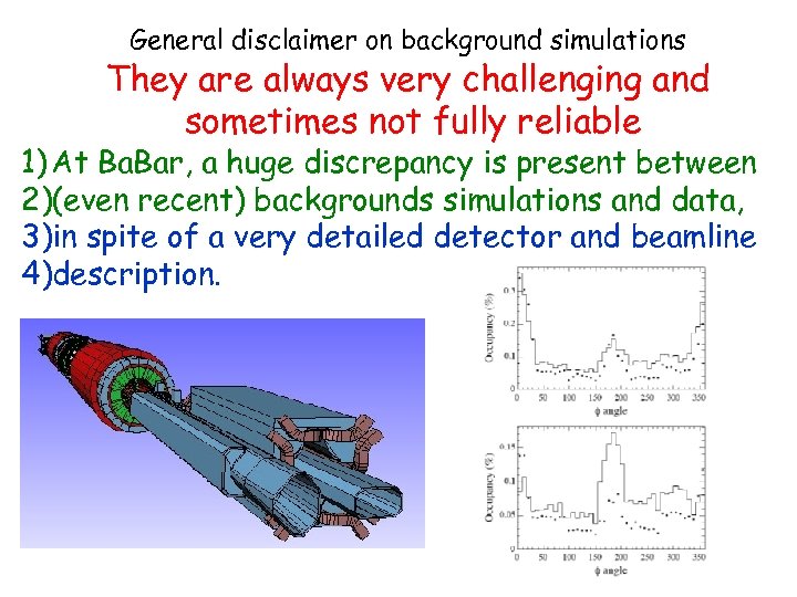 General disclaimer on background simulations They are always very challenging and sometimes not fully