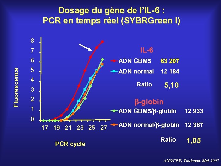 Dosage du gène de l’IL-6 : PCR en temps réel (SYBRGreen I) 8 IL-6