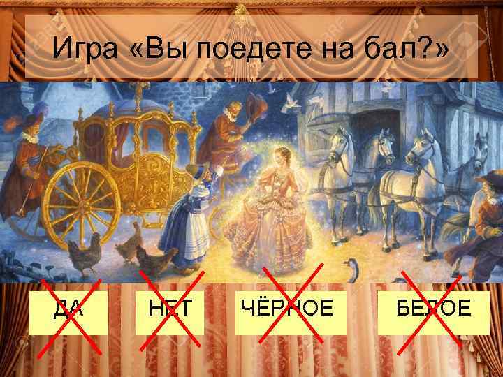 Игра «Вы поедете на бал? » ДА НЕТ ЧЁРНОЕ БЕЛОЕ 