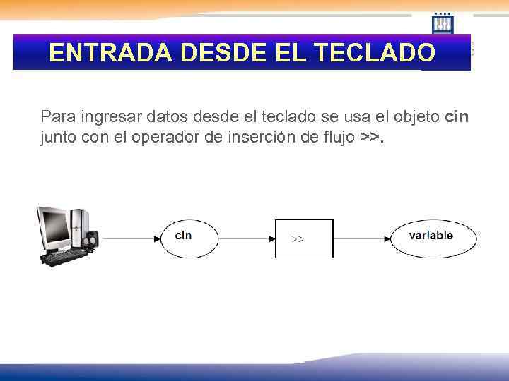 ENTRADA DESDE EL TECLADO Para ingresar datos desde el teclado se usa el objeto