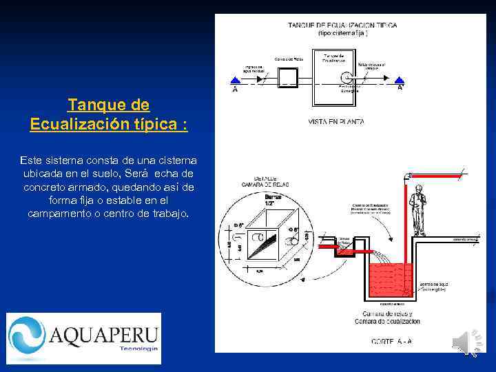 Tanque de Ecualización típica : Este sistema consta de una cisterna ubicada en el