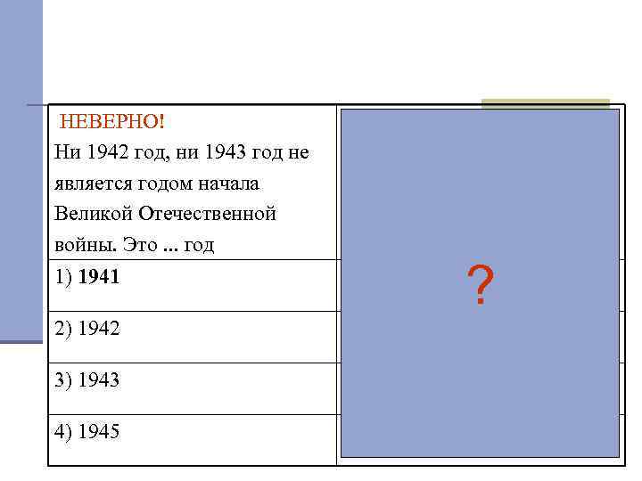  НЕВЕРНО! Ни 1942 год, ни 1943 год не является годом начала Великой Отечественной