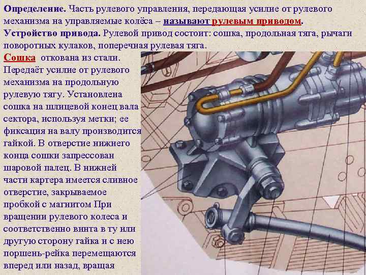 Определение. Часть рулевого управления, передающая усилие от рулевого механизма на управляемые колёса – называют