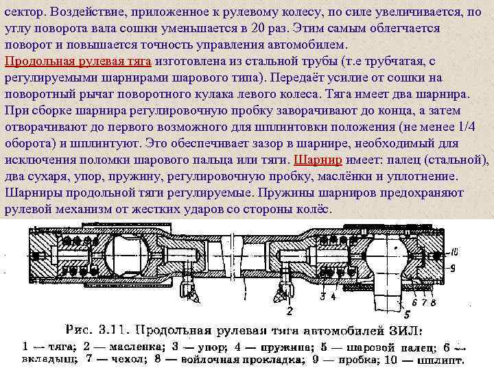 сектор. Воздействие, приложенное к рулевому колесу, по силе увеличивается, по углу поворота вала сошки