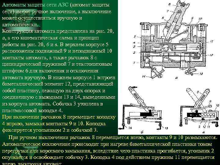 Автоматы защиты сети АЗС (автомат защиты сети) имеют ручное включение, а выключение может осуществляться