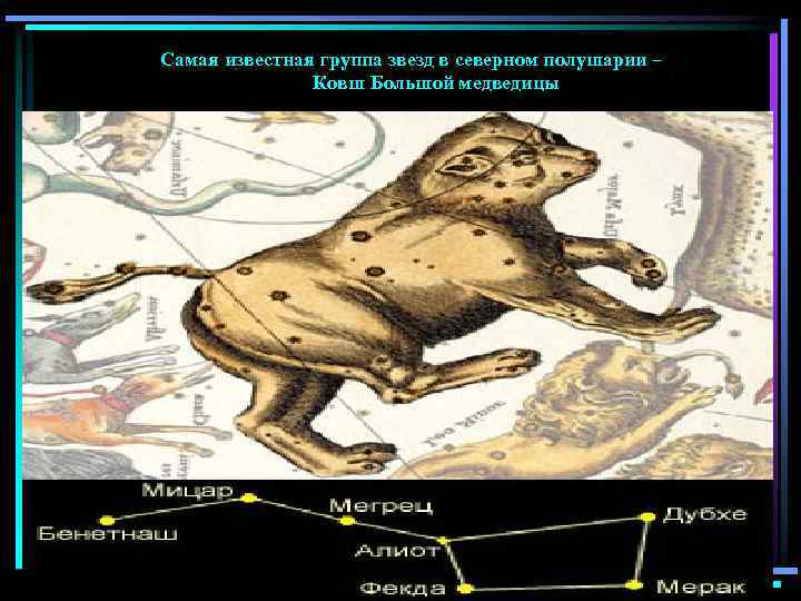 Самая известная группа звезд в северном полушарии – Ковш Большой медведицы 