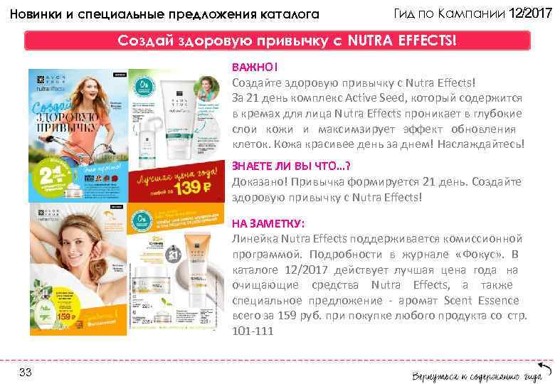 Новинки и специальные предложения каталога Гид по Кампании 12/2017 Создай здоровую привычку с NUTRA