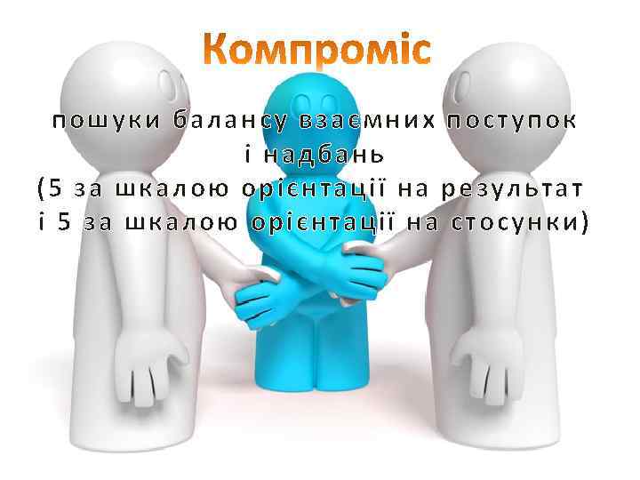 пошуки балансу взаємних поступок і надбань (5 за шкалою орієнтації на результат і 5