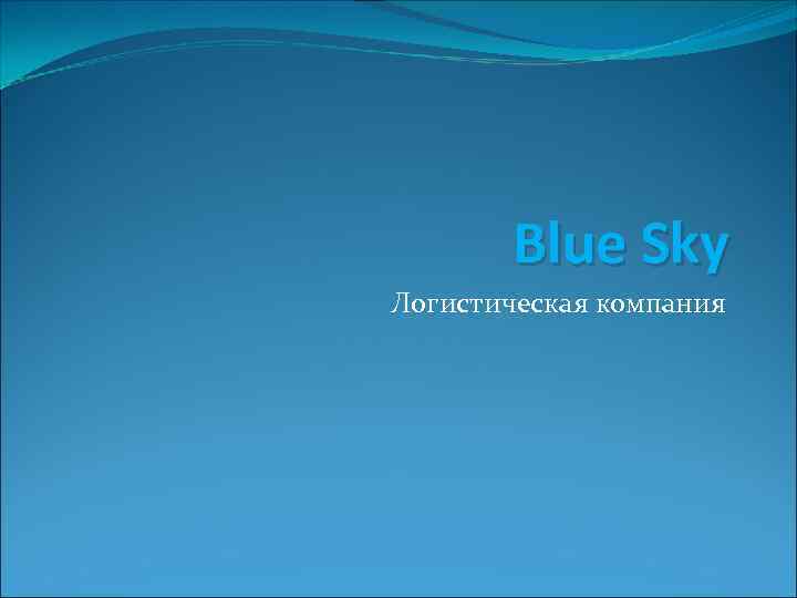 Blue Sky Логистическая компания 
