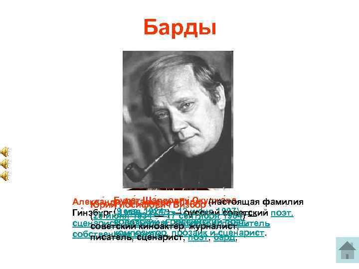 Барды Була т Ша лвович Окуджа ва Алекса ндр Арка дьевич Га бор Ю