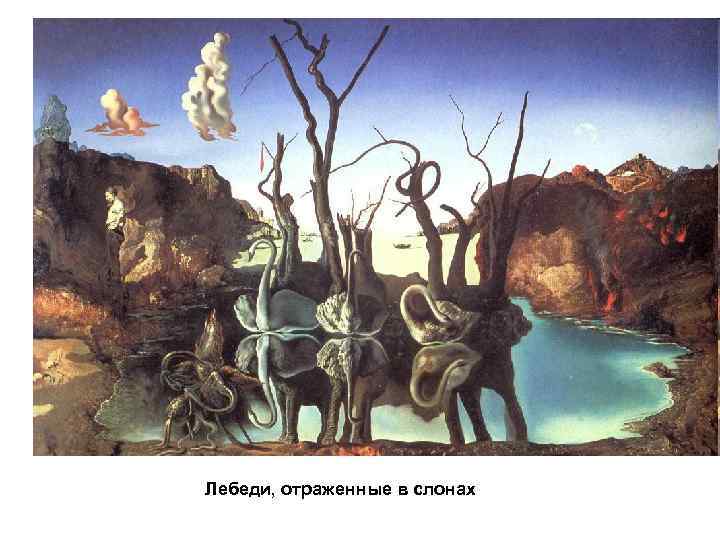 Лебеди, отраженные в слонах 