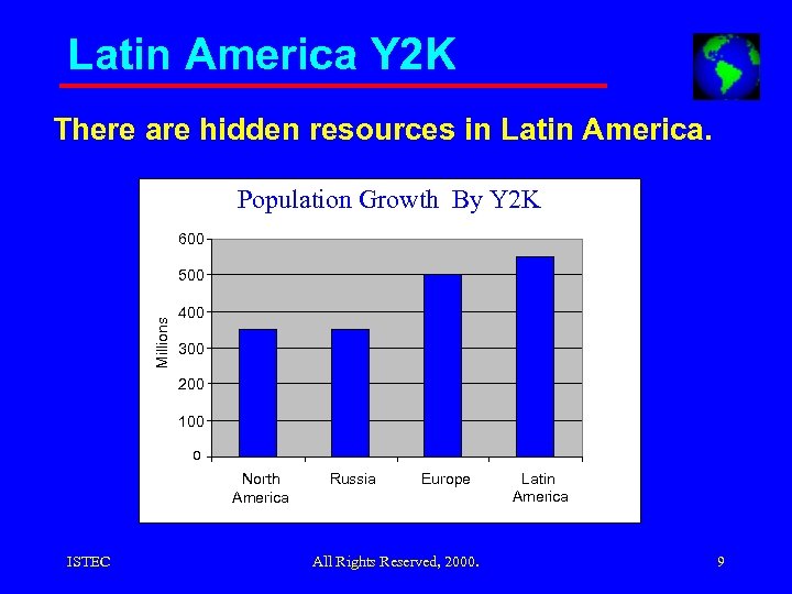 Latin America Y 2 K There are hidden resources in Latin America. Population Growth