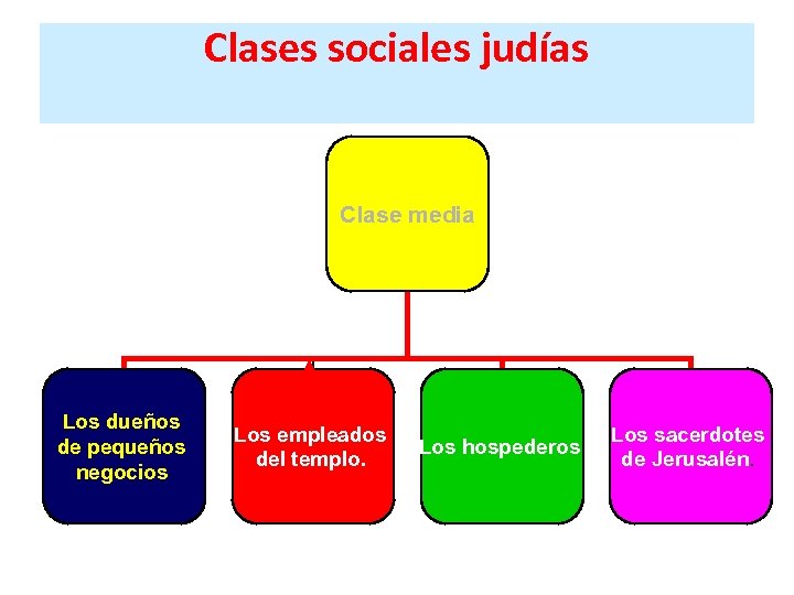 Clases sociales judías Clase media Los dueños de pequeños negocios Los empleados del templo.