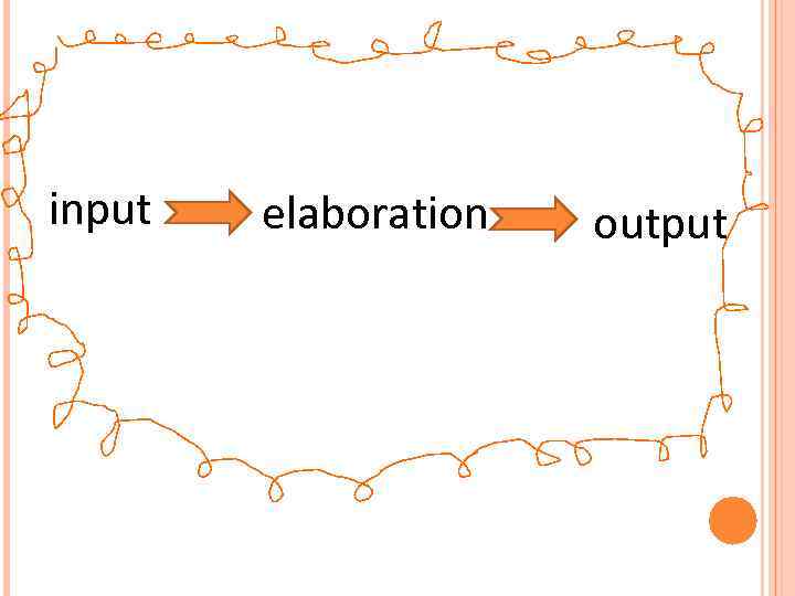 input elaboration output 