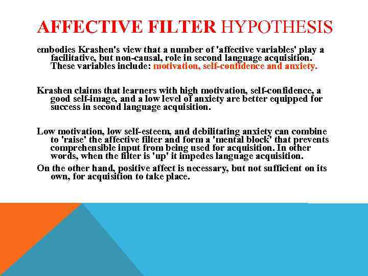 what is a filter hypothesis
