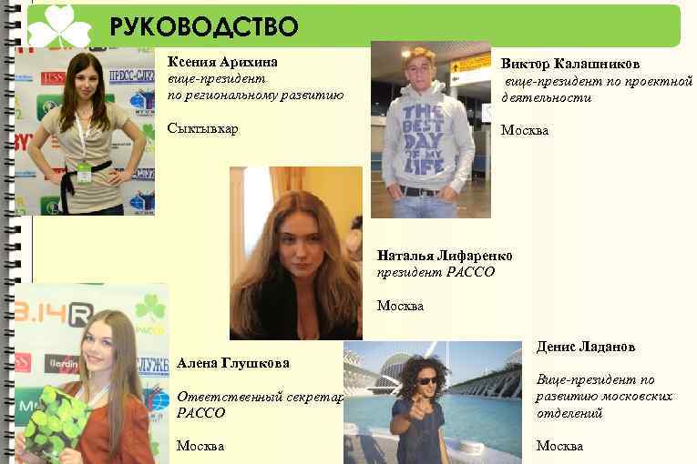 РУКОВОДСТВО Ксения Арихина вице-президент по региональному развитию Виктор Калашников вице-президент по проектной деятельности Сыктывкар