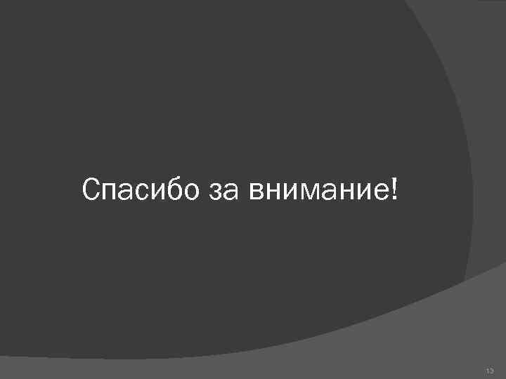Спасибо за внимание! 13 