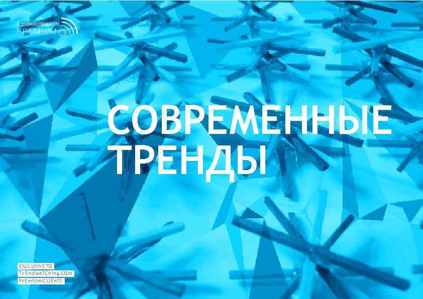 СОВРЕМЕННЫЕ ТРЕНДЫ EXCLUSIVE TO Tr En d wa. TCh In g. COm Pr. Em.