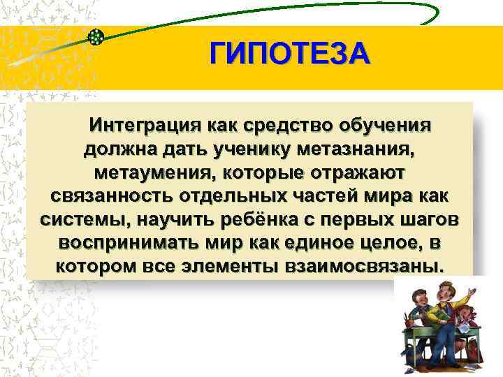 ГИПОТЕЗА Интеграция как средство обучения должна дать ученику метазнания, метаумения, которые отражают связанность отдельных
