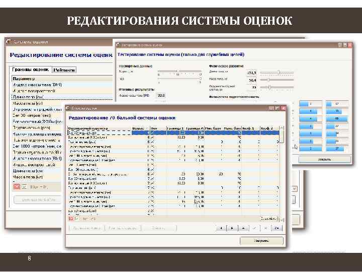 РЕДАКТИРОВАНИЯ СИСТЕМЫ ОЦЕНОК 8 